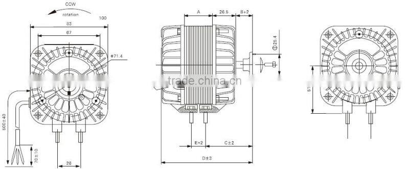 220v/60hz refrigerator shaded pole motor