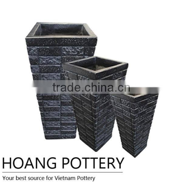 Roll Rim Fiber Terrazzo Garden Pots / planters Wholesale