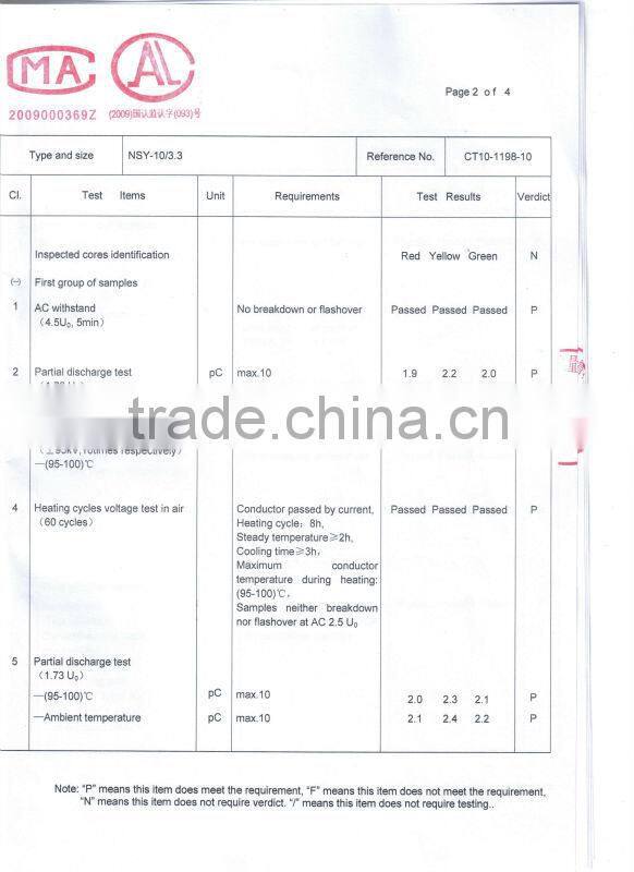 10/15KV Single-Core Medium Voltage Heat Shinkable Indoor Terminational kits