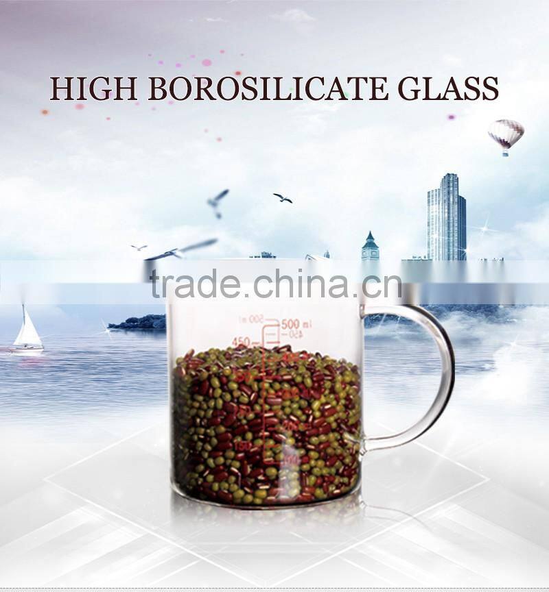china supplier hot sell borosil single wall measuring cups set for 1000ml