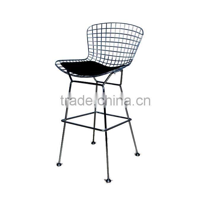 Mesh steel outdoor harry bertoia rose gold metal bar stool high chair