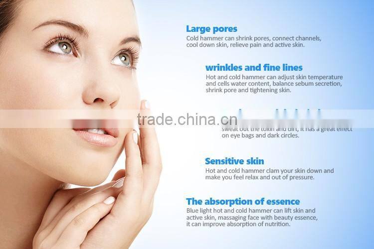 led beauty machine hot cold hammer machine with blue and red light