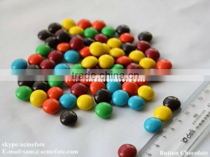 HACCP&ISO top quality colorful sweet chocolate food button confectionery in Korean