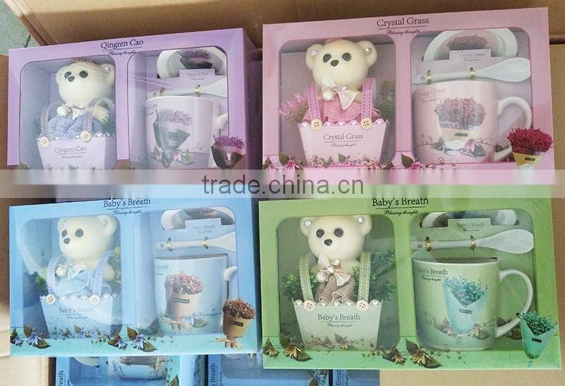 2016 wholesale creative ceramic coffee cup/mug suit coffee cup gift packing for coffee