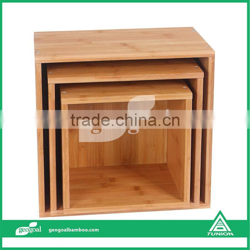 Eco-friendly bamboo wall mount cube for living room
