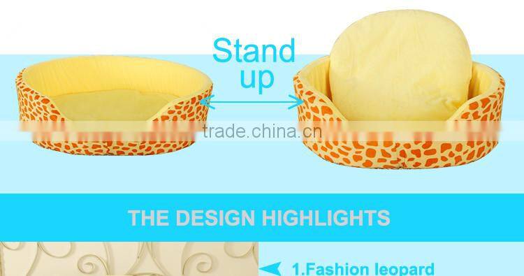 pet accessories wholesale short plush novelty leopard print luxury dog bed