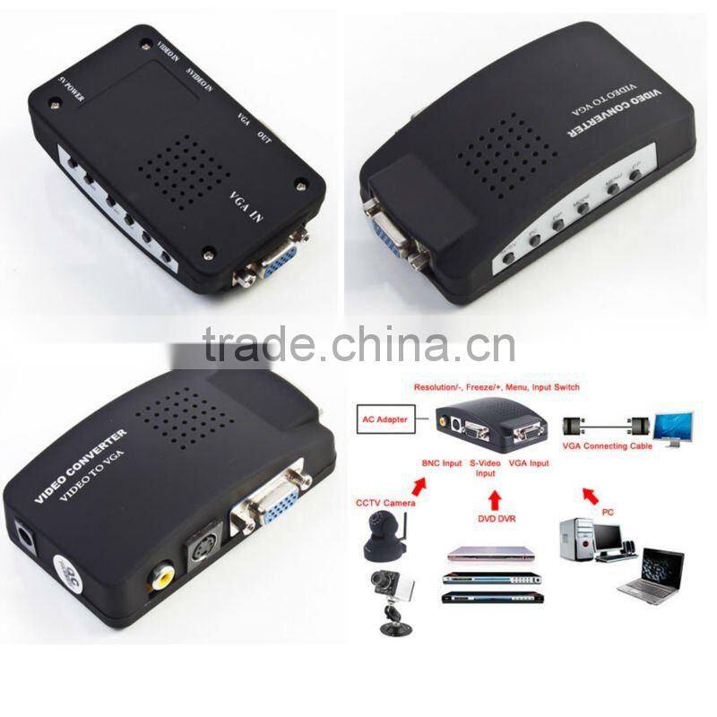 PC/Laptop AV/S Video To VGA TV Converter Adapter Box
