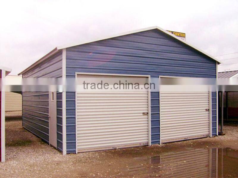 Metal garage with galvanized steel frame carport