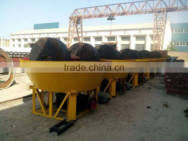 High efficiency wet pan mill for grinding gold ore