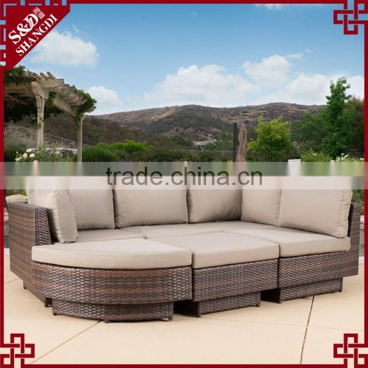 Flexible combination rattan handcraft outdoor patio used sectional sofas
