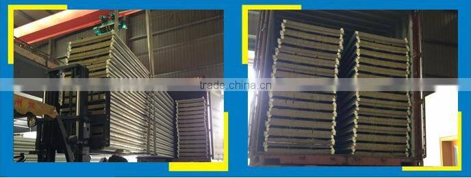 Heavy Density 120kg/m3 Stainless Steel Rock Wool Sandwich Panel
