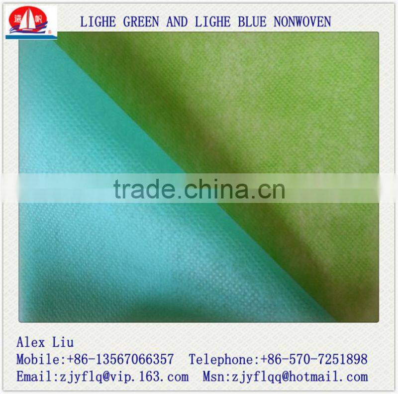 Blue and green non-woven fabric made in china factory / pp nonwoven fabric / pp non woven fabric