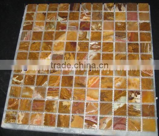 New selling attractive style BROWN GOLDEN ONYX MOSAIC TILES COLLECTIONS