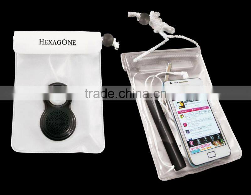 Eco-friendly waterproof plastic bag,PVC waterproof tablet bag with lanyard