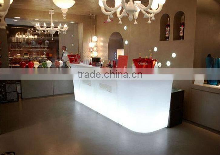 illumianted rechargeable battery operated illuminated straight led bar counter