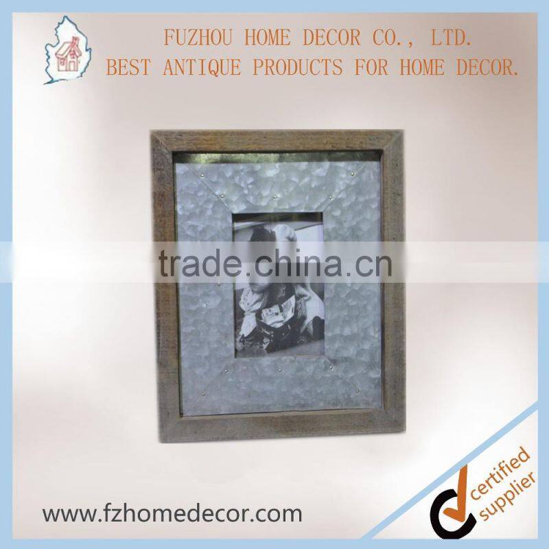 Antique wood photo frame metal photo frame