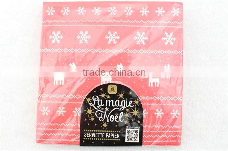 Christmas Festival Printing Paper Dinner Napkin Luxury Paper Tissue
