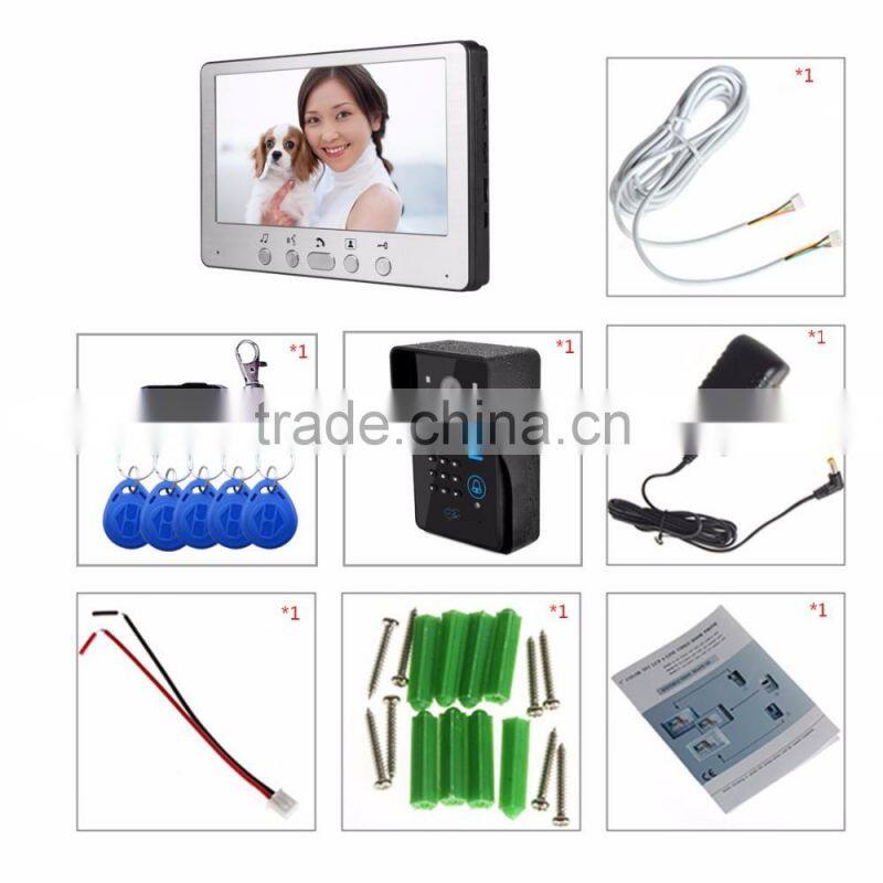 Ultrathin Multifunction Unlock 7" wire digital HD Visible Door Bell