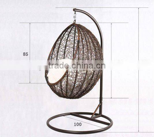 2014 New design swing rattan hanging egg shaped chair
