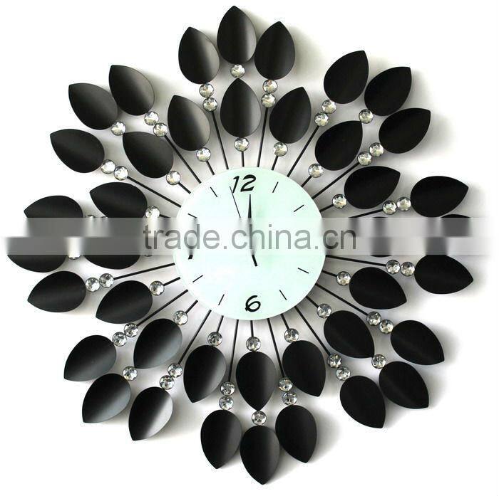 acrylic diamond metal wall clock