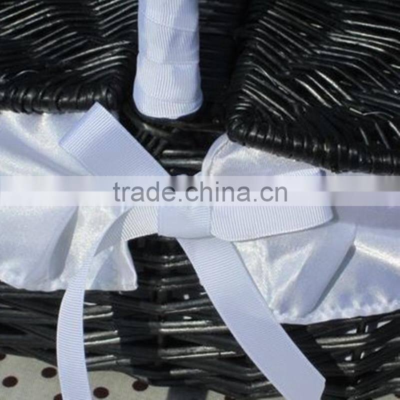 black willow woven wicker wine basket