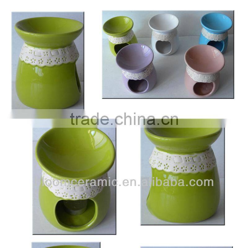 White lace ceramic essential oil burner