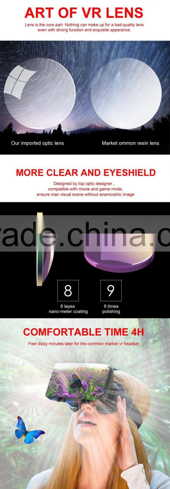 3D VR Virtual Reality Headset 3D Glasses Adjust Cardboard VR BOX For 3.5~6.0" Smartphones