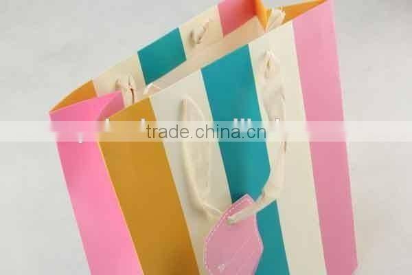 Foldable Gift Bag with Fringe Pattern/ Shopping Bag