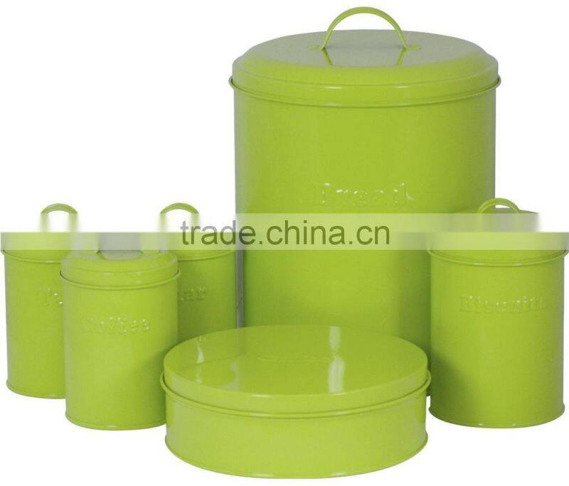 Round Metal Biscuit Jar