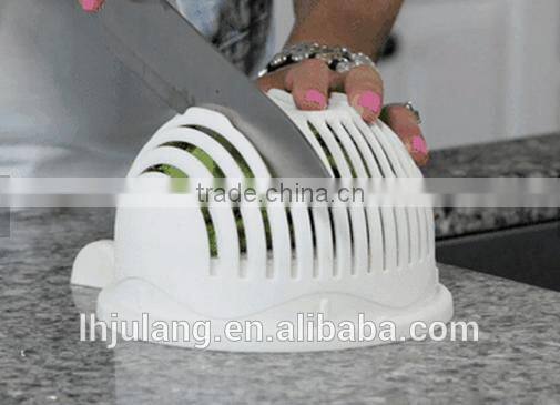 2017New design Fruit Vegetable Plastic Salad Slicer Cutter Salad Maker Bowl /plastic salad cutter bowl