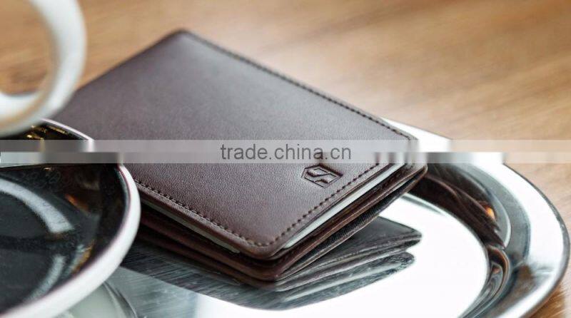 ID window Minimalists Ultra Slim Bifold Leather Wallet