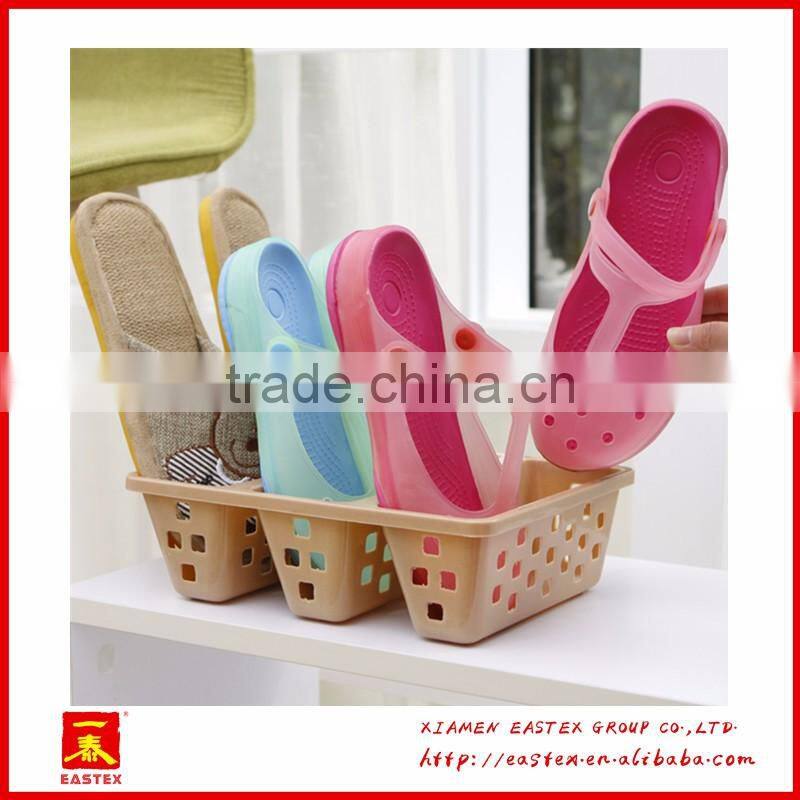 Space-saving combination shoe rack and storage box with dividers