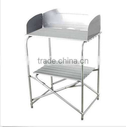 OUTDOOR STAINLESS STEEL/ALUMINUM BBQ SIDE TABLE FOR COOKING
