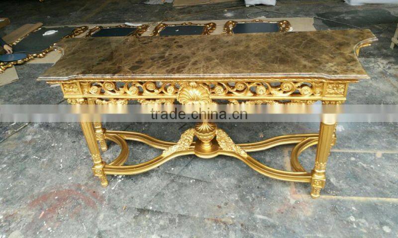 Made in China Foshan factory baroque furniture console gold