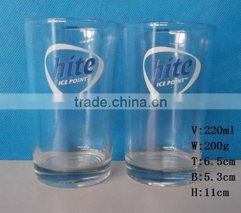 220ml 7oz cheapest beer glass cup with silk screen printing