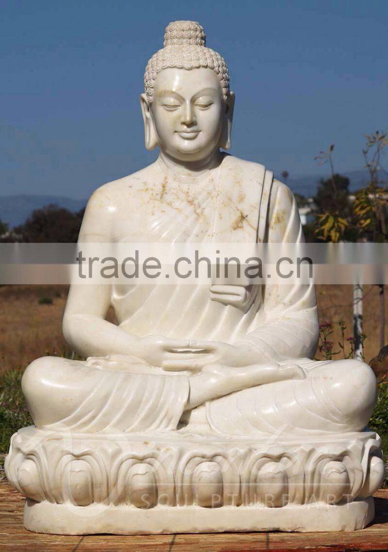 Life size garden white marble stone sculpture granite buddha statue for sale