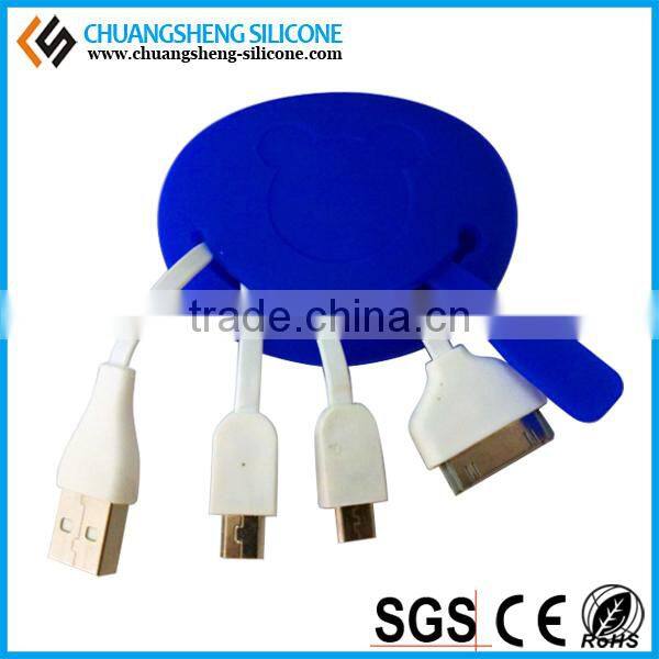 multifunction data wire case, silicone data line holder, silicone data link box