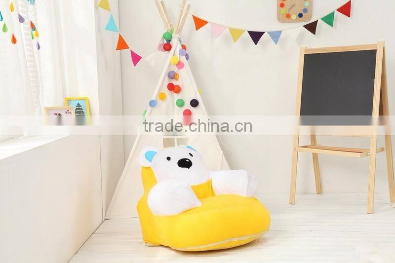 2016 alibaba new colorful cartoon children safe lazy bean bag kids sofa nursery school indoor playground kid furniture toy