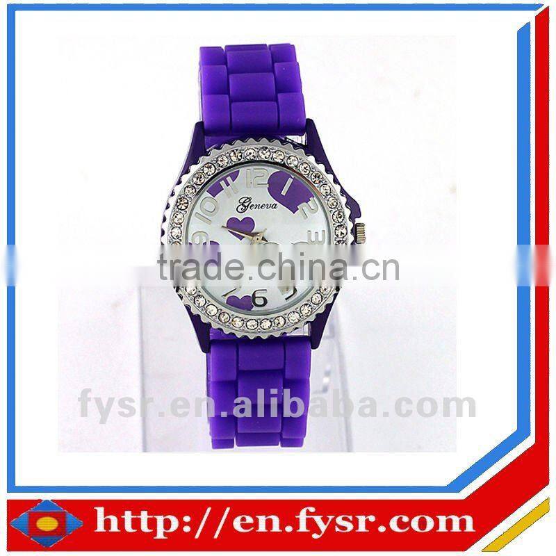 2012Hot sale!!! Fashionable colorful trendy novety blue silicone strap watch