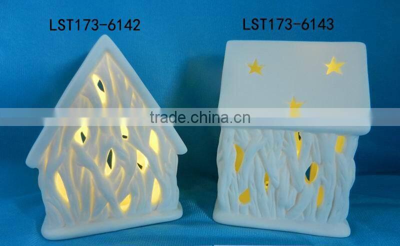 House shaped christmas decoration Ceramic christmas light house