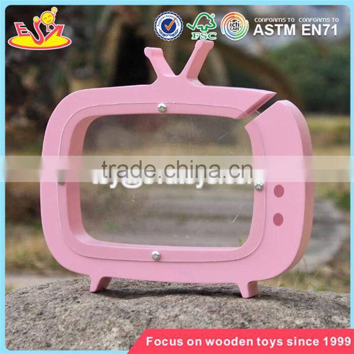wholesale TV shape girls wooden coin bank best deisgn lovely wooden coin bank with logo customize W02A253