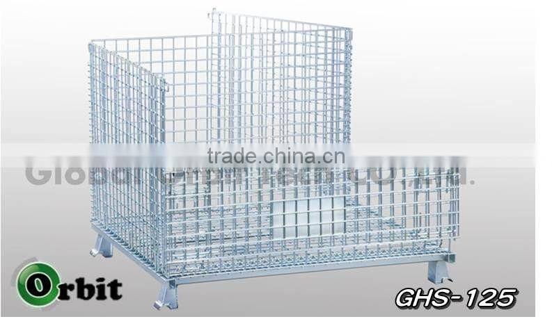 Metal Foldable Stackable Container Storage Cage Wire Mesh Basket