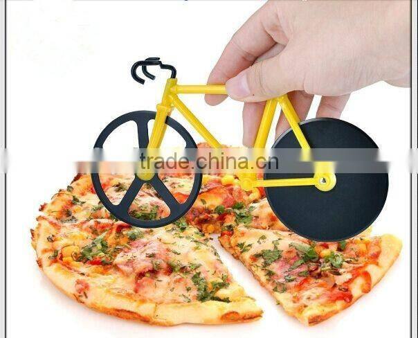 New creative bike pizza cutter kitchen leisure time pizza cutter stainless steel useful multifunction