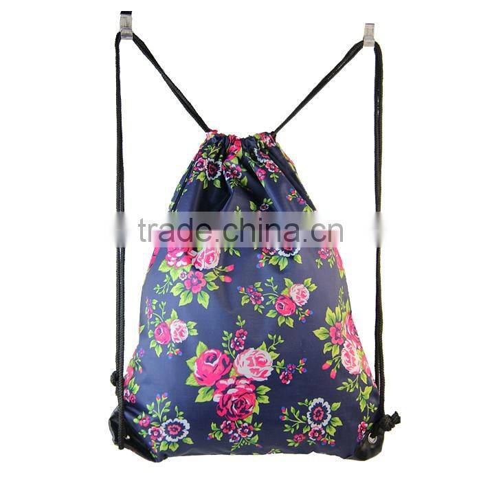 Custom Natural drawstring calico bag with high quality