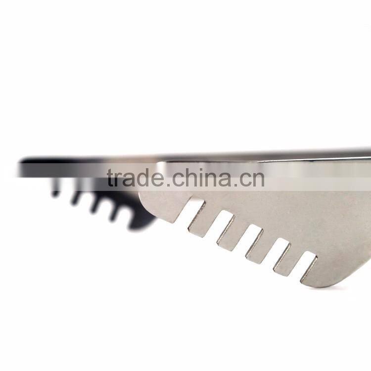 Daily useful cheap kitchen stainless steel bbq food tong with bamboo handle