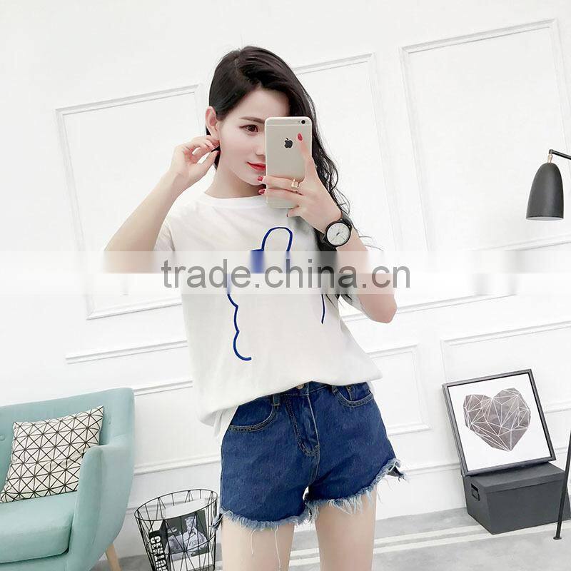 Women's Short Sleeve Letter Print T Shirts Custom Printing T Shirts