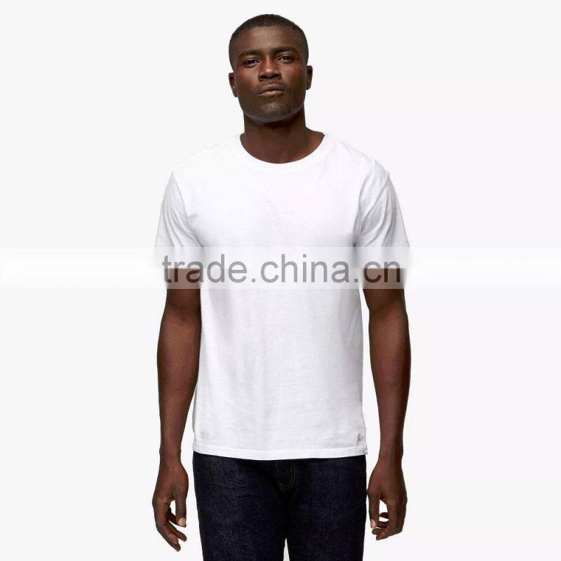 100% cotton plain round neck T short sleeve premium crew men's t shirt
