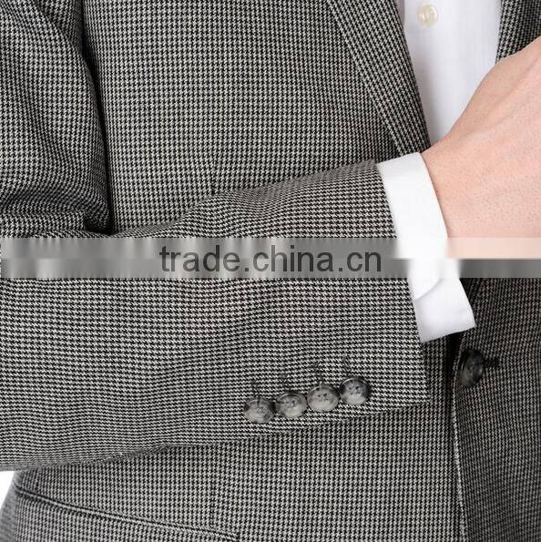 Men's Black and White Houndstooth 2-button Blazer
