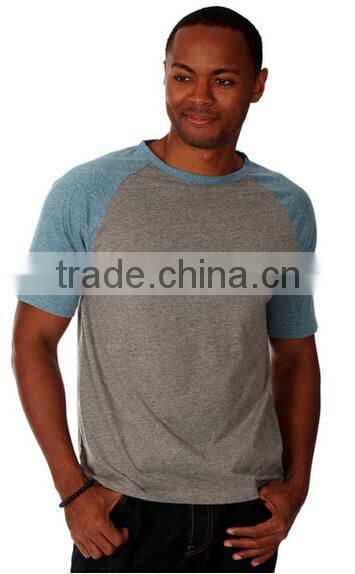 Men's Grey Cotton Raglan T-shirt