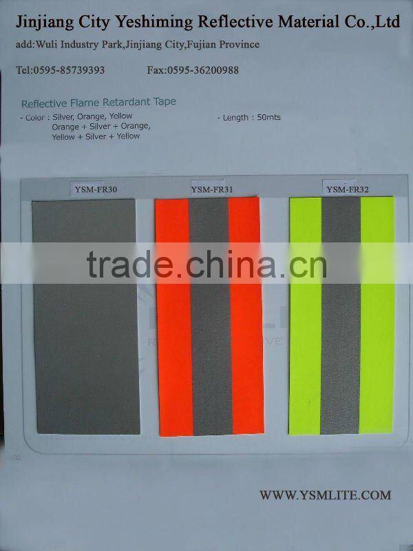 reflective fire retardant fabric for sagety garment